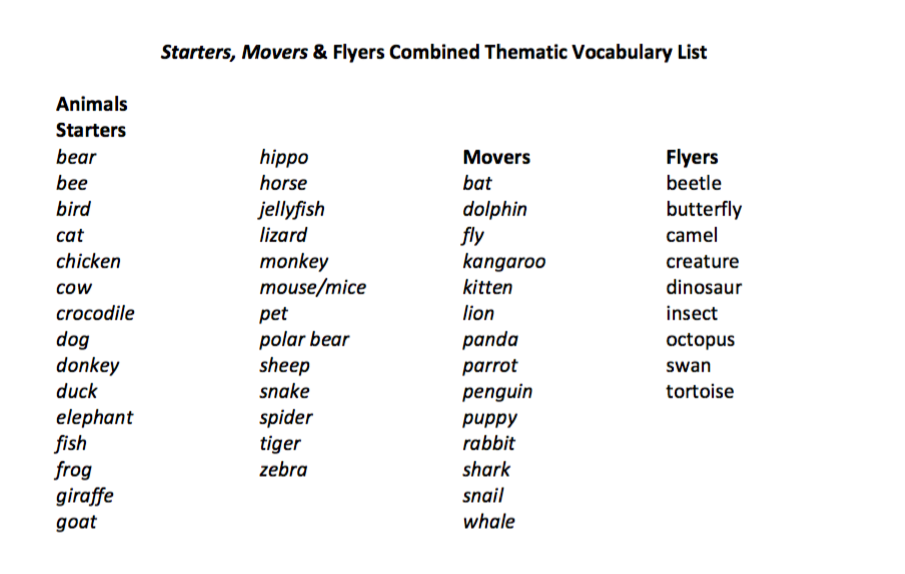 Z list. Starters Movers Flyers Vocabulary list. Vocabulary for Starters. Yle Movers Vocabulary. Word list for Movers.