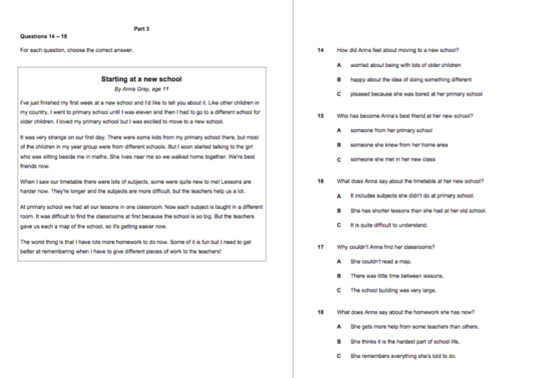 Teaching Together About A2 Key Reading Part 3 and how to do it