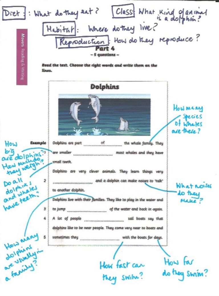 Teaching Together Interacting with A1 Movers Reading and Writing Part 4 ...