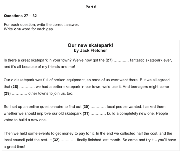 Teaching Together About Cambridge B1 Preliminary Reading Part 6 Teaching Together 1377